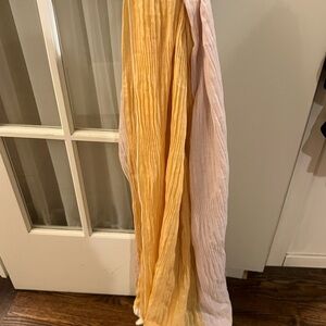 Orange and Beige Pleated Scarf/Table Runner NEW